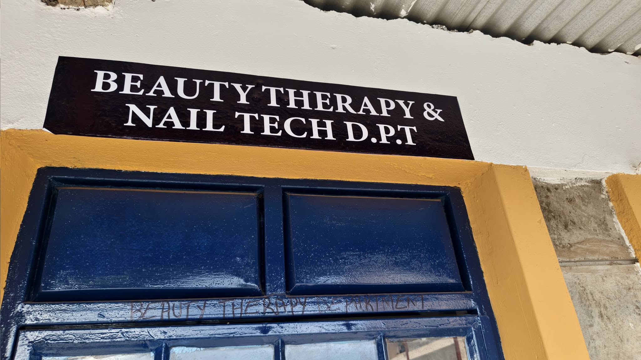School of Beauty, Hair and Cosmetology department sign