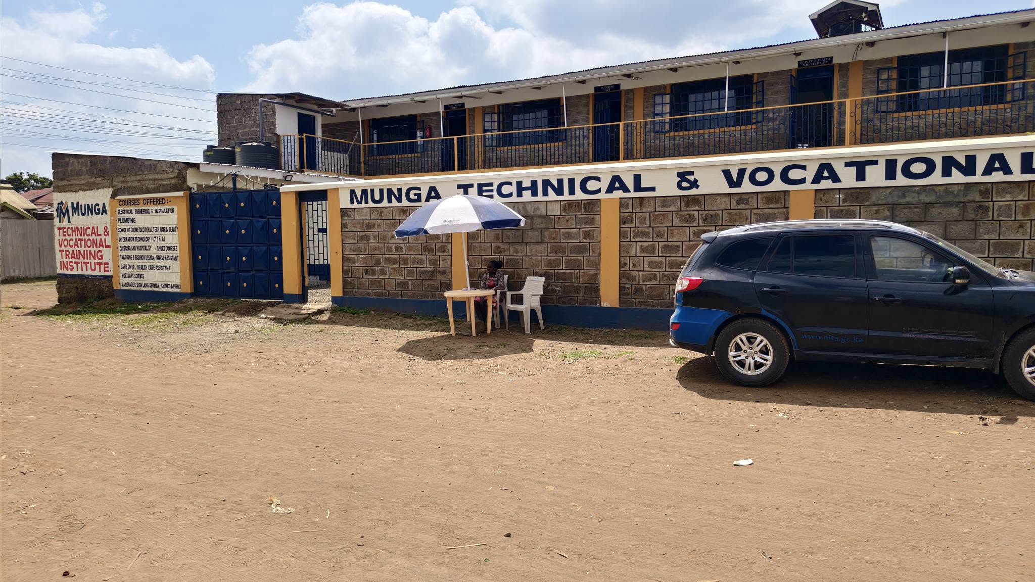 Munga TVTI campus frontage for short courses and flexible study programmes